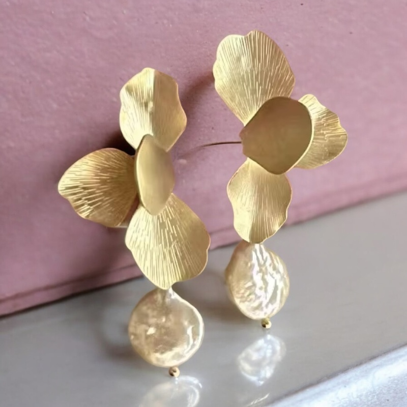 ATHENA KOLLEKTION - BLUMEN-PERLEN-OHRRINGE - CZER875 GOLD