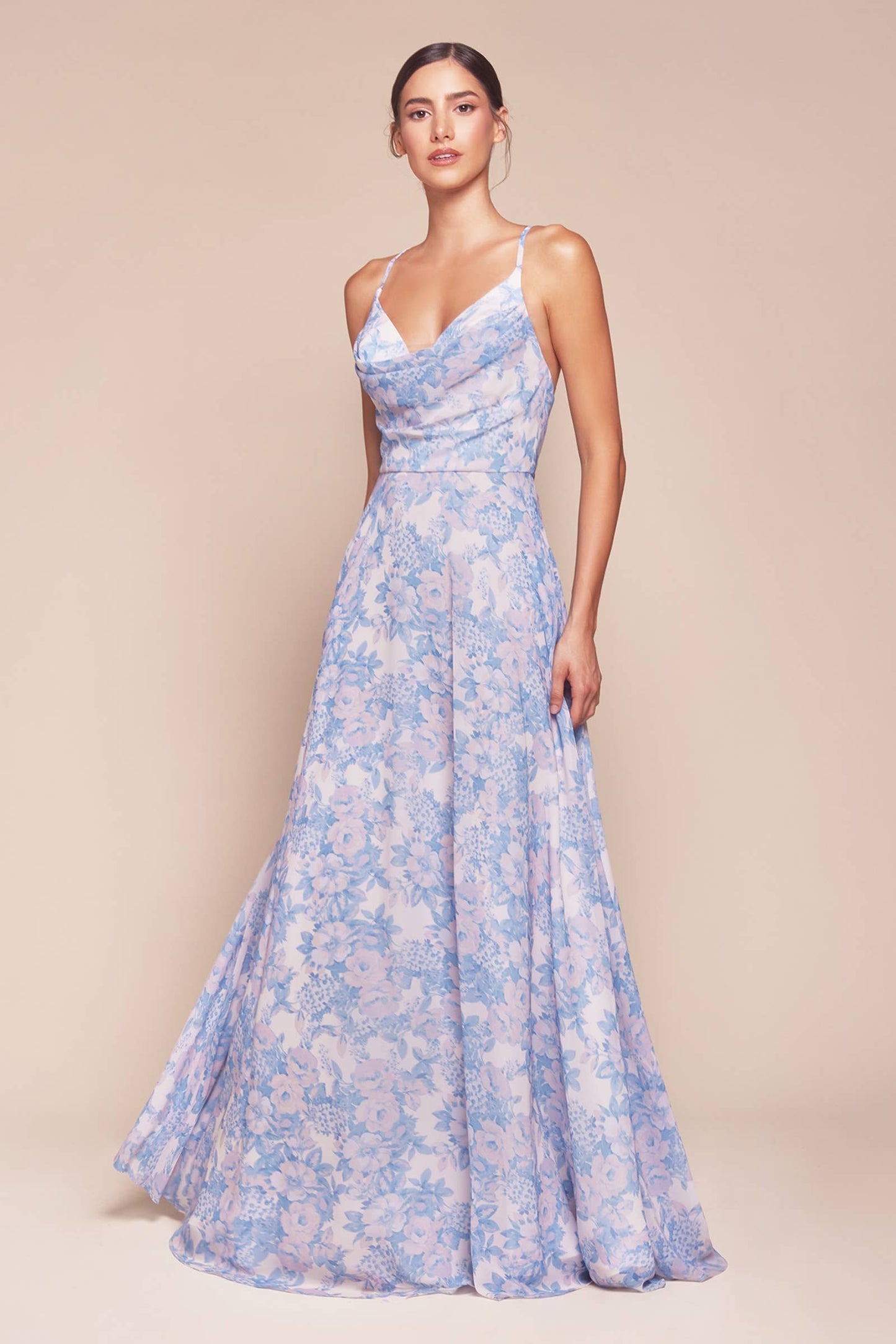 A-LINIENKLEID MIT WEICHEM SATINPRINT