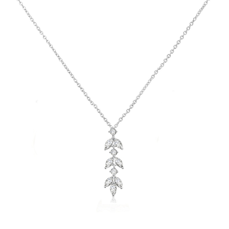 CUBIC ZIRCONIA COLLECTION — ZIERLICHES HALSKETTENSET IN TROPFENFORM