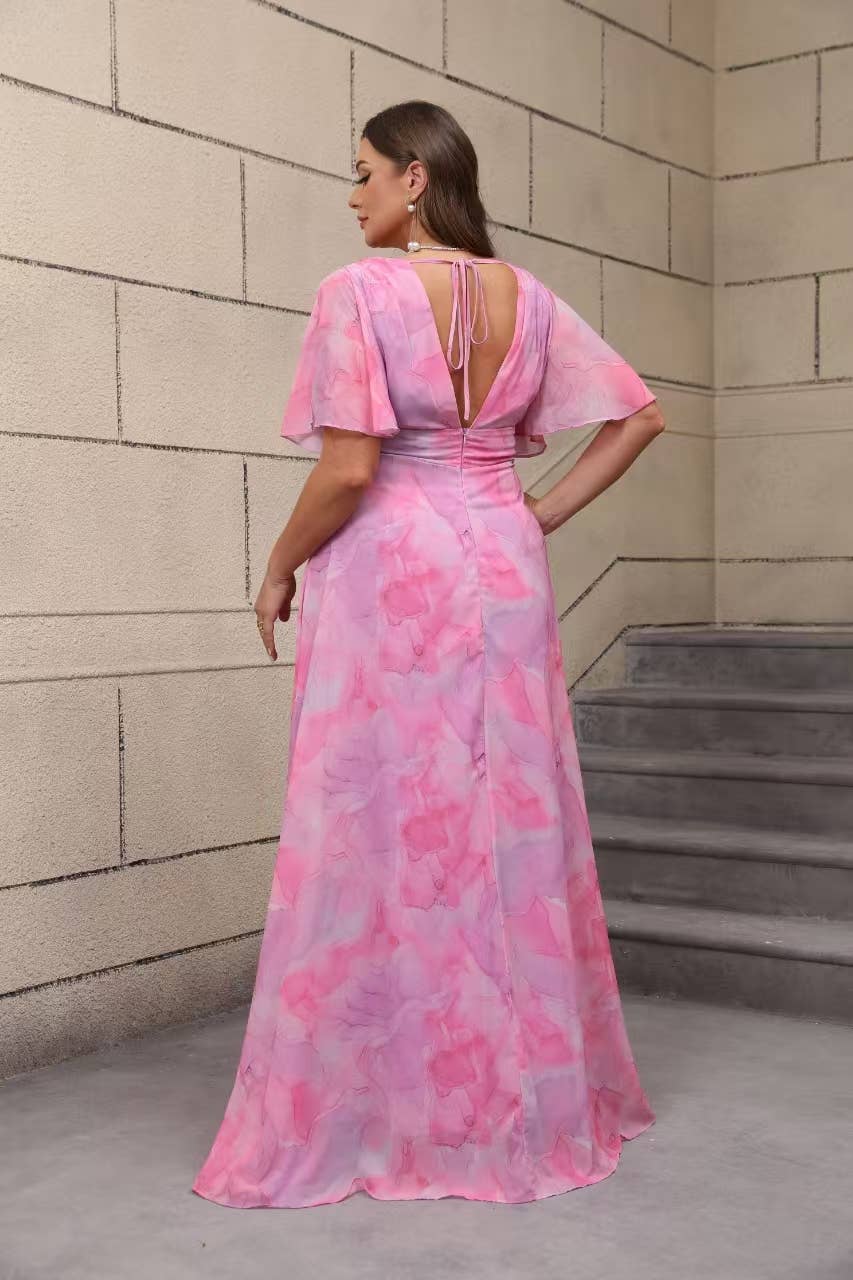Elegantes und trendiges geblümtes Kleid in großen Größen - 25108