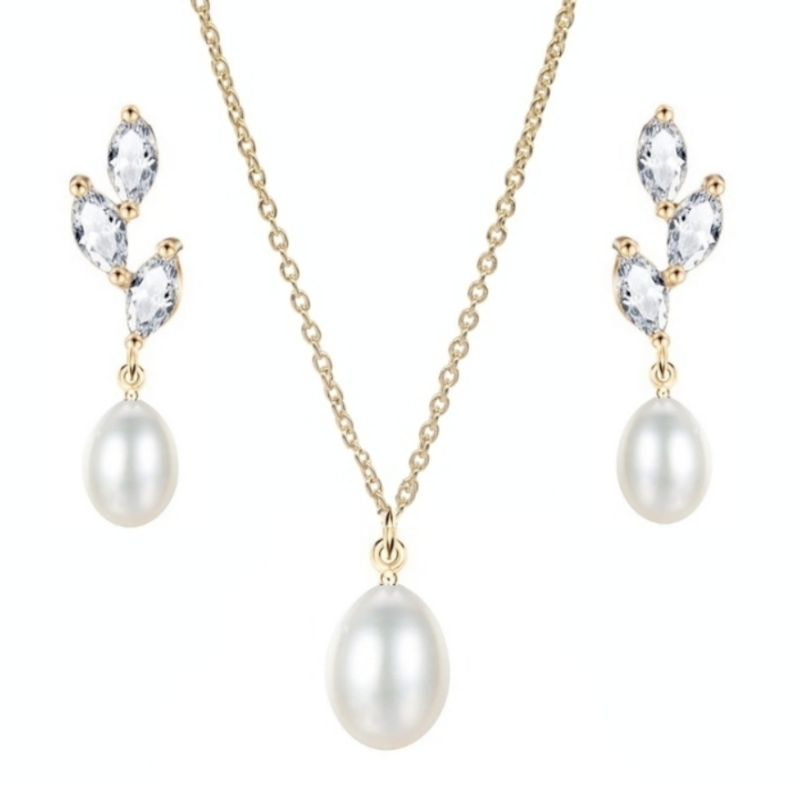 HALSKETTE AUS DER KOLLEKTION CUBIC ZIRCONIA — HALSKETTE MIT EDELPERLEN — CZN