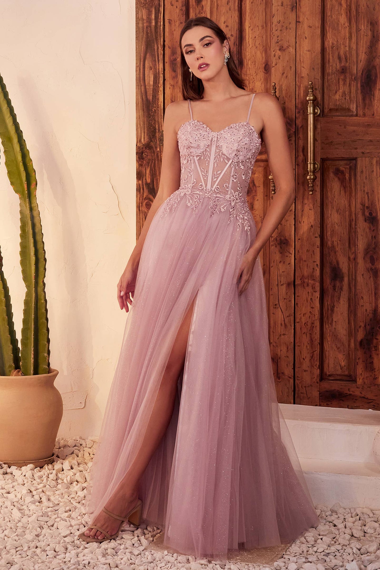 A-LINIENKLEID AUS SPITZE UND MEHRLAGIGEM TÜLL
