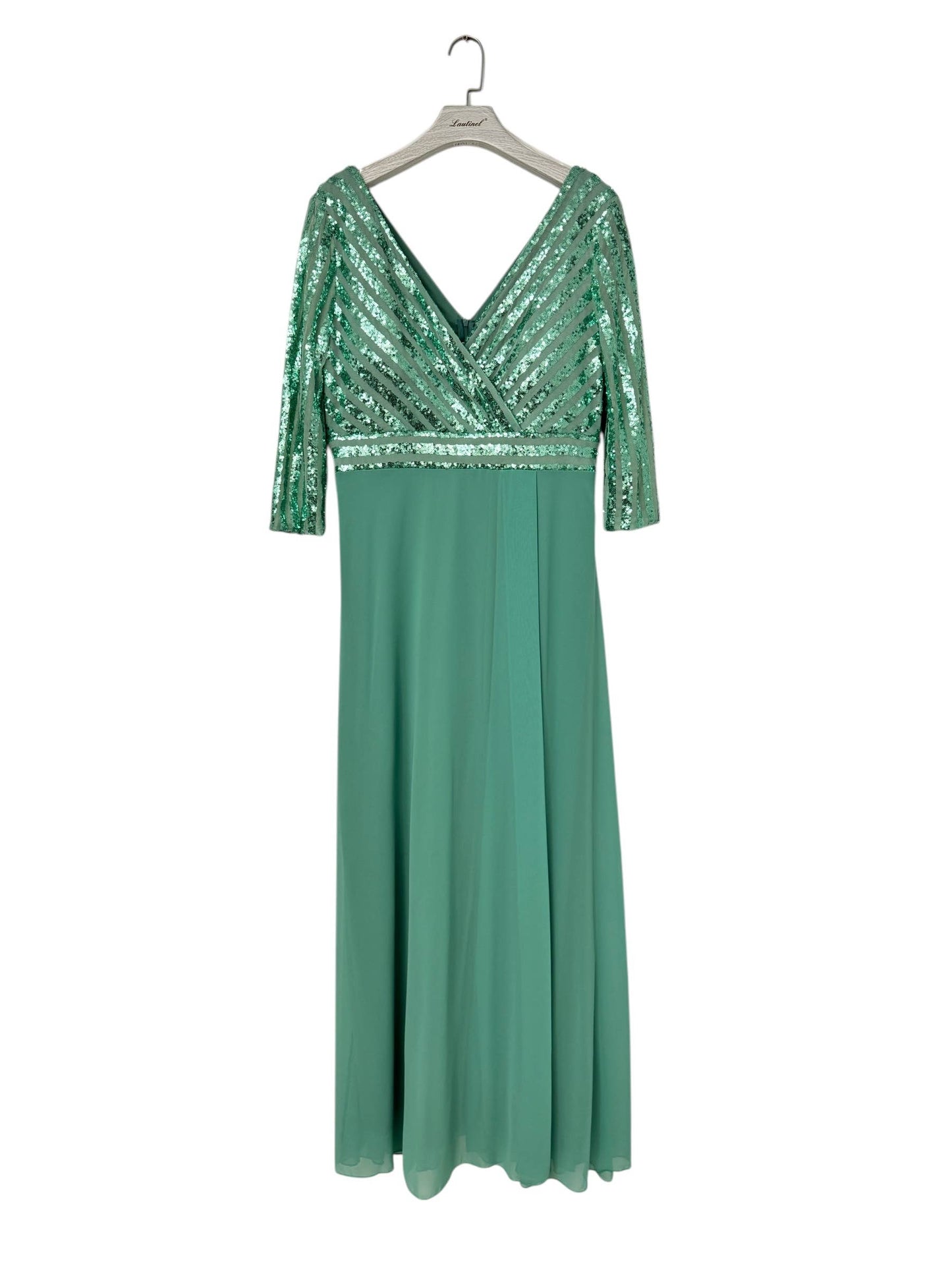 Abendkleid in Übergröße aus Pailletten mit Ärmeln R1896G