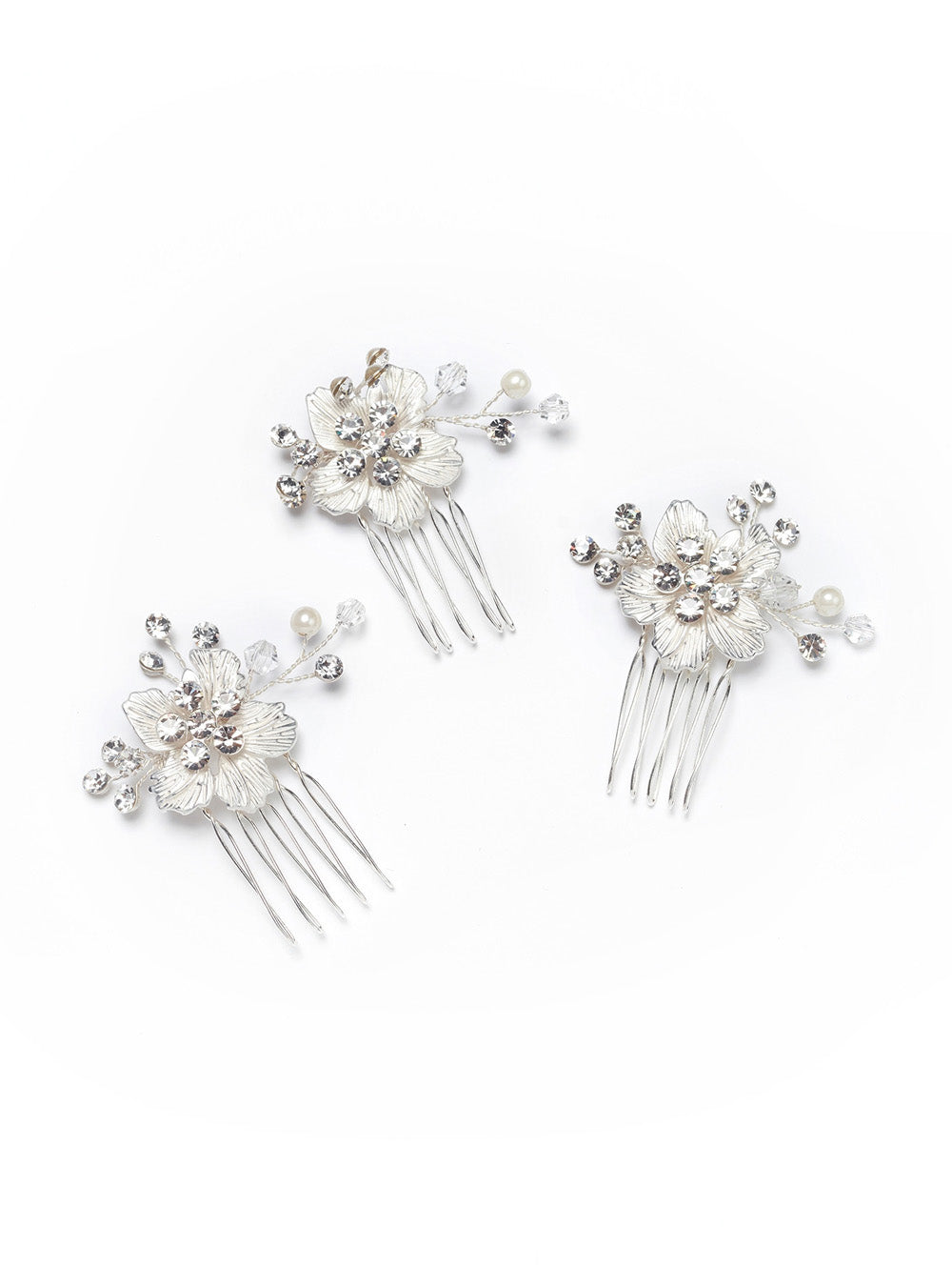 Haarschmuck – 3x Blümchen auf Kamm