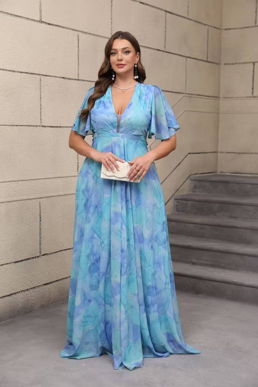 Elegantes und trendiges geblümtes Kleid in großen Größen - 25108