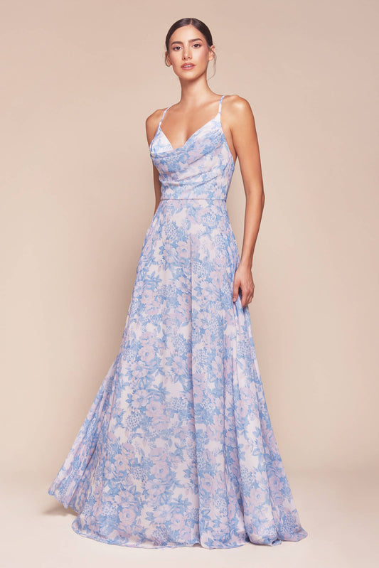 A-LINIENKLEID MIT WEICHEM SATINPRINT