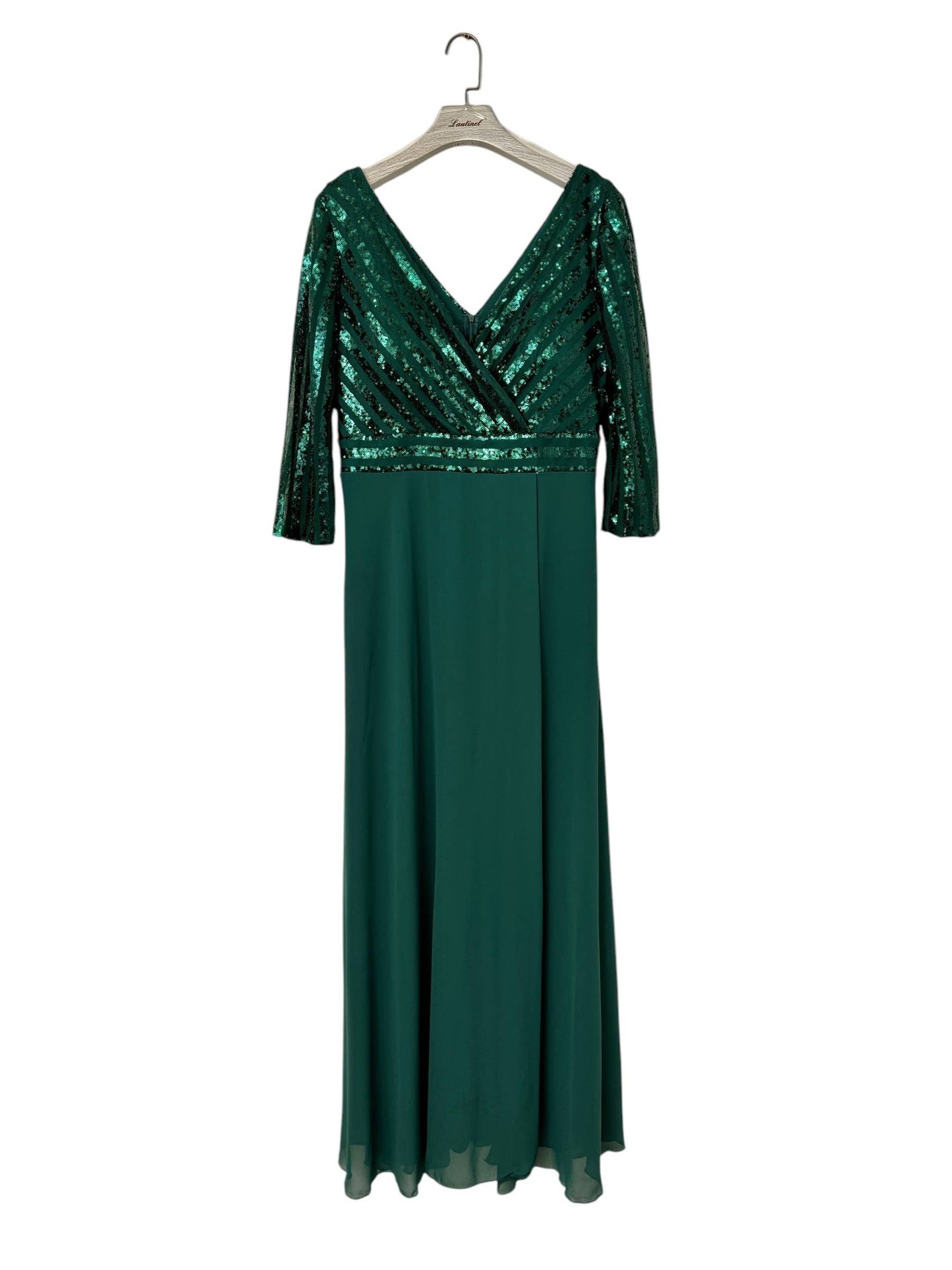 Abendkleid in Übergröße aus Pailletten mit Ärmeln R1896G