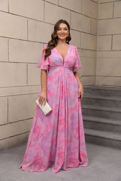 Elegantes und trendiges geblümtes Kleid in großen Größen - 25108