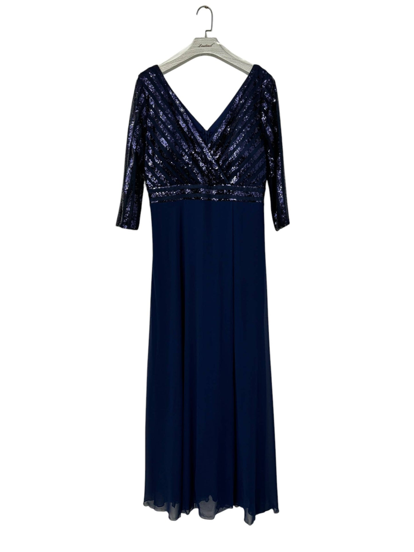Abendkleid in Übergröße aus Pailletten mit Ärmeln R1896G