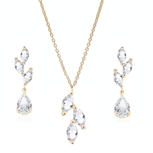 CZ KOLLEKTION — ZIERLICHES, ELEGANTES HALSKETTENSET — CZNK204 GOLD