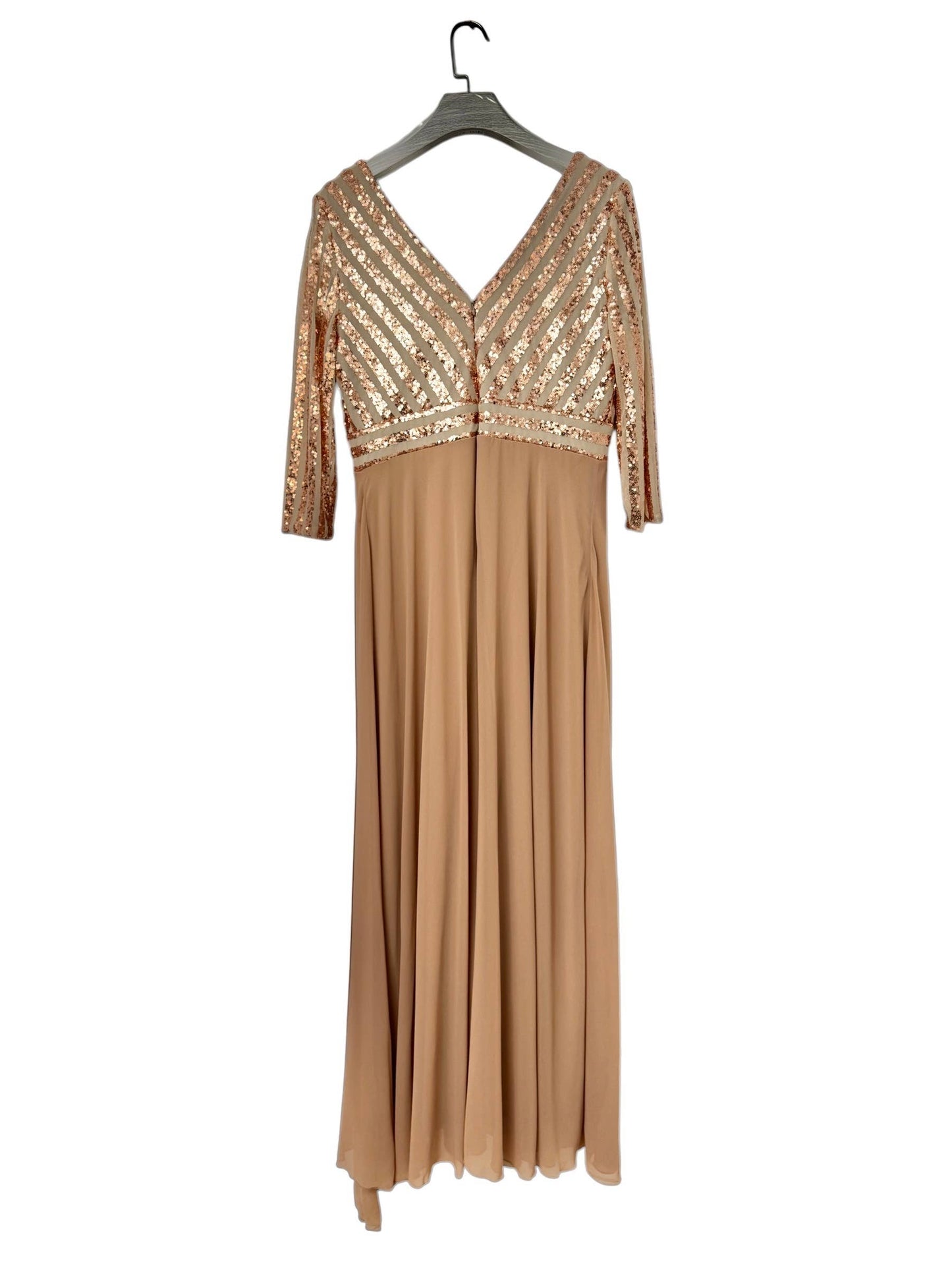 Abendkleid in Übergröße aus Pailletten mit Ärmeln R1896G