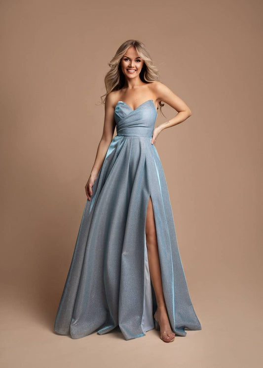 HM2443 - Elegantes trägerloses langes Kleid