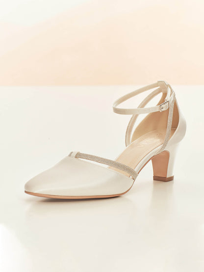 Brautschuh Luna mit Glitzerbesatz