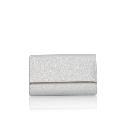 Lola Dyeable Satin Clutch Bag - Silber