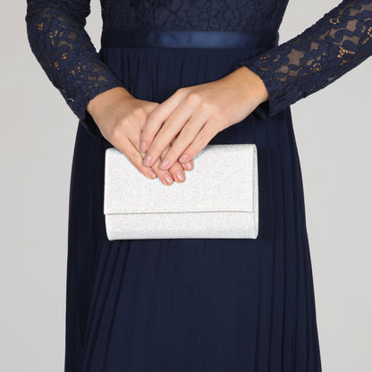 Lola Dyeable Satin Clutch Bag - Silber