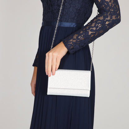 Lola Dyeable Satin Clutch Bag - Silber