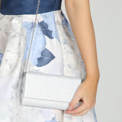 Lola Dyeable Satin Clutch Bag - Silber