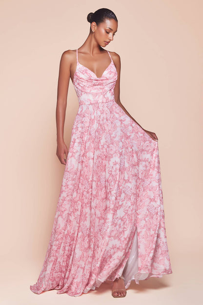 A-LINIENKLEID MIT WEICHEM SATINPRINT