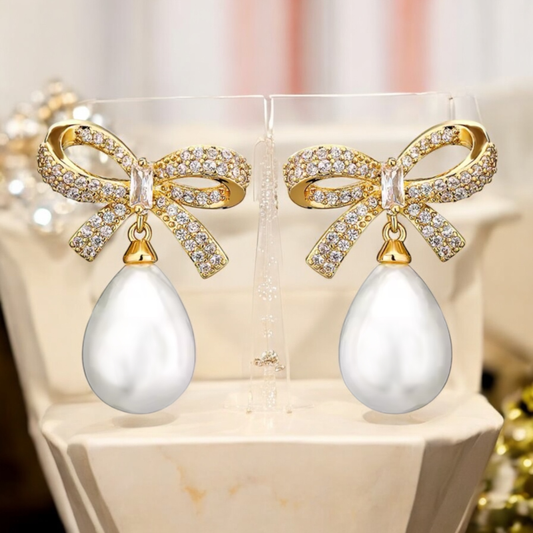 CZ KOLLEKTION - GLAM BOW OHRRINGE - CZER870 GOLD