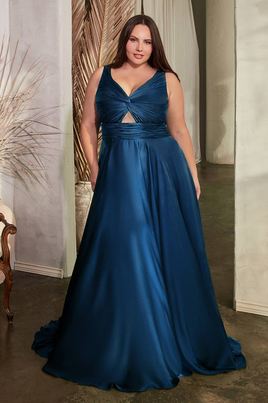 A-LINIENKLEID AUS SATIN MIT SCHLÜSSELLOCH