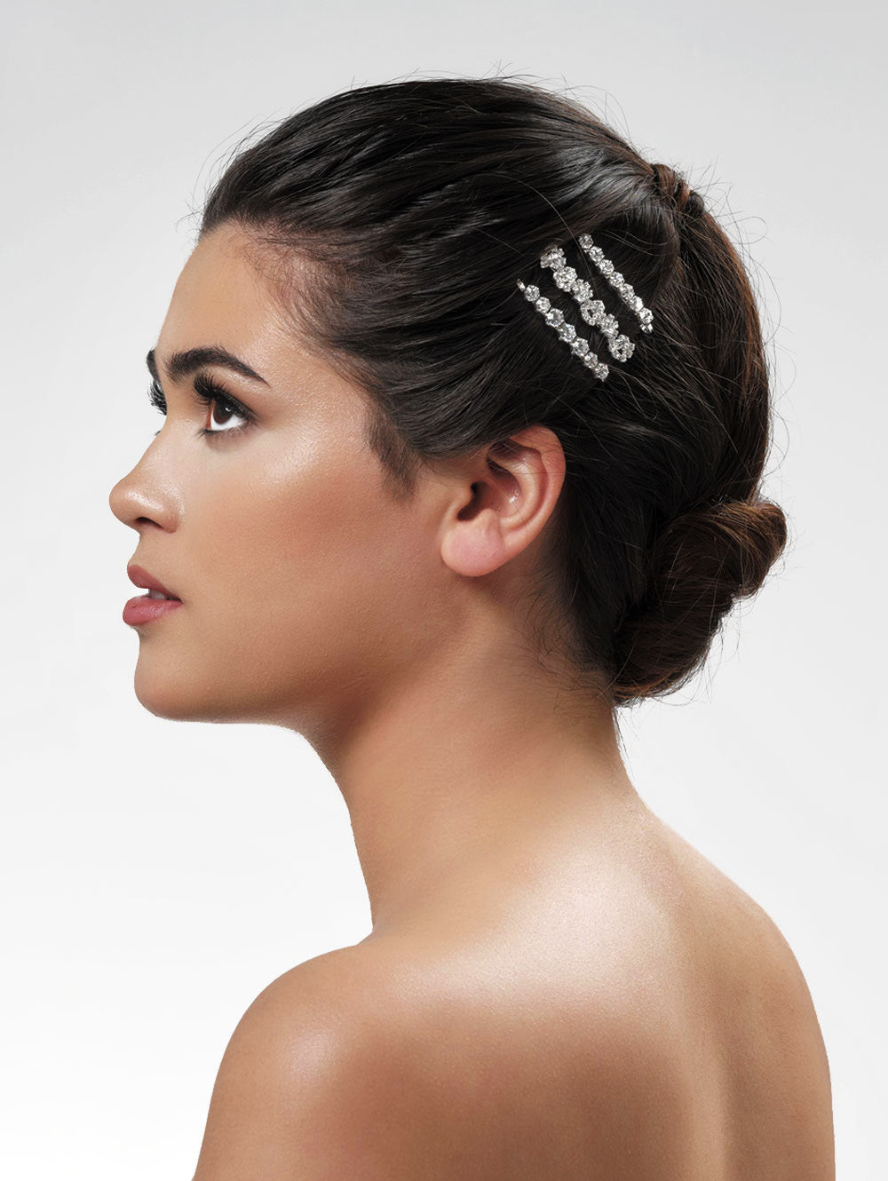 3 Haarspangen mit Strasssteinchen