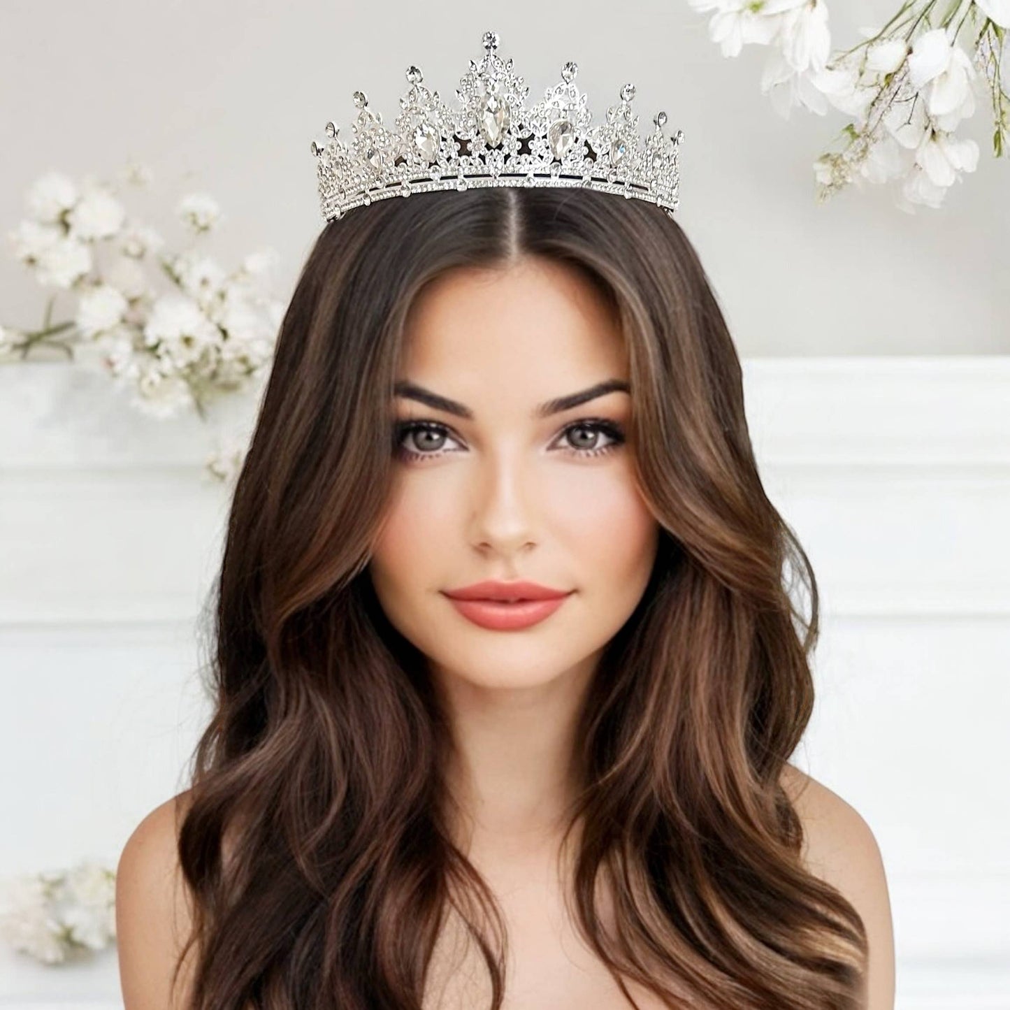 ATHENA KOLLEKTION - EXQUISITE STRASS TIARA - AHB212 SILV
