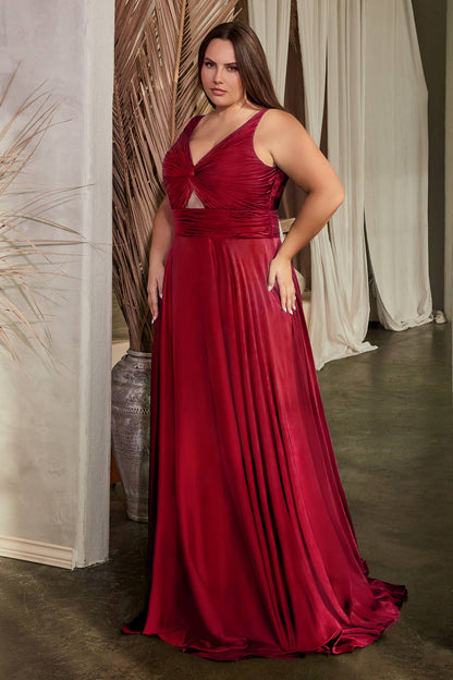 A-LINIENKLEID AUS SATIN MIT SCHLÜSSELLOCH