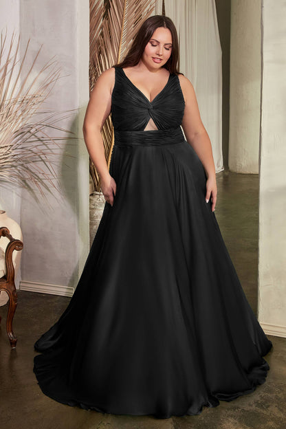 A-LINIENKLEID AUS SATIN MIT SCHLÜSSELLOCH