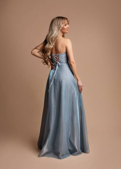 HM2443 - Elegantes trägerloses langes Kleid