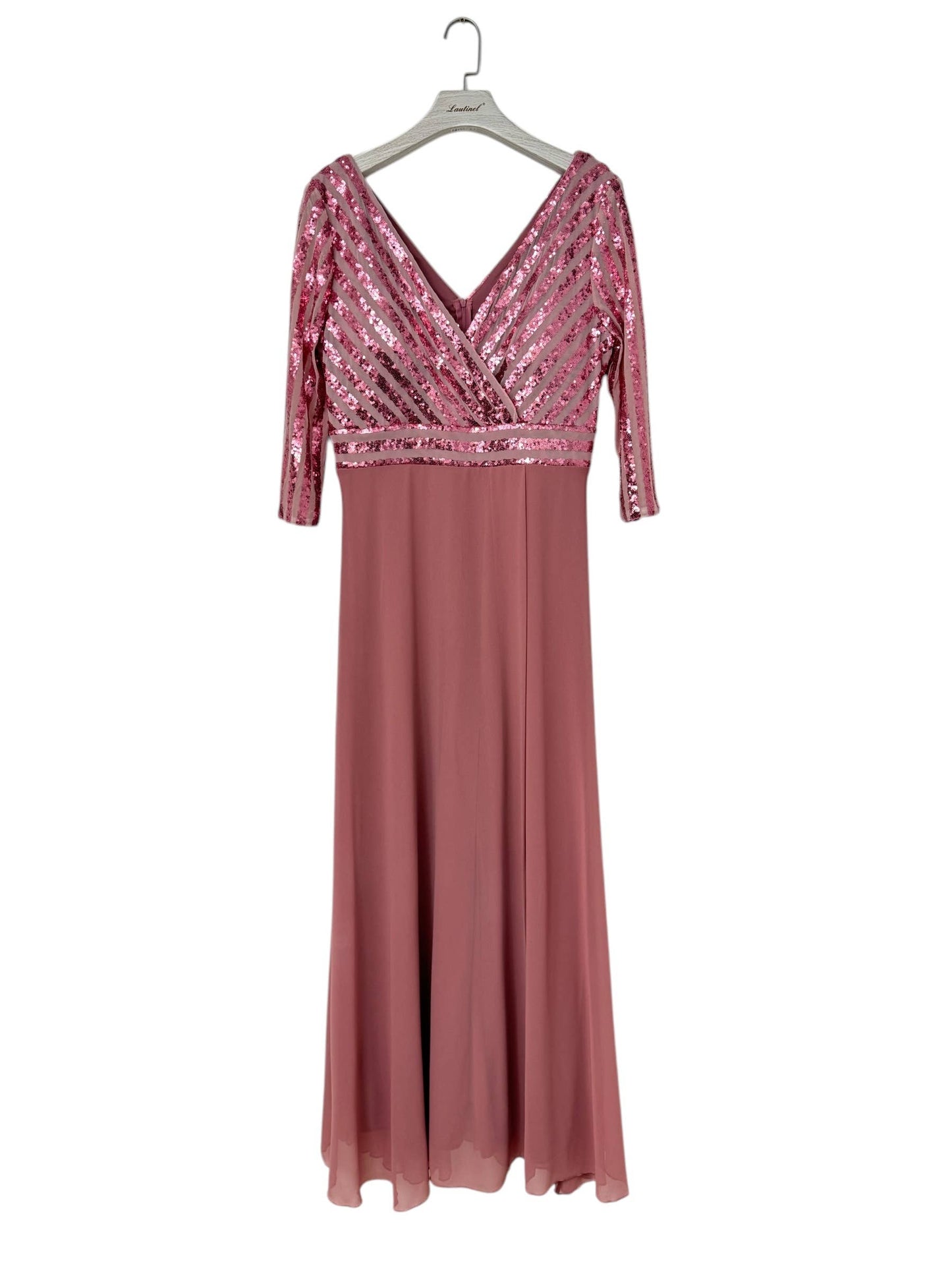 Abendkleid in Übergröße aus Pailletten mit Ärmeln R1896G