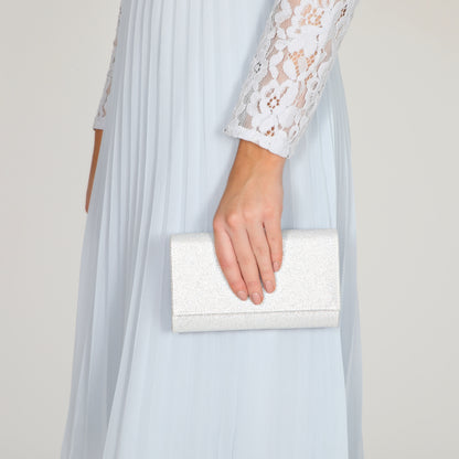 Lola Dyeable Satin Clutch Bag - Silber