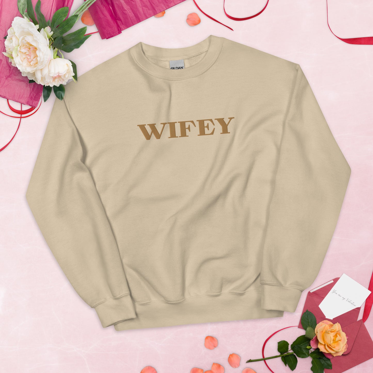Gestickter Unisex-Pullover - Wifey