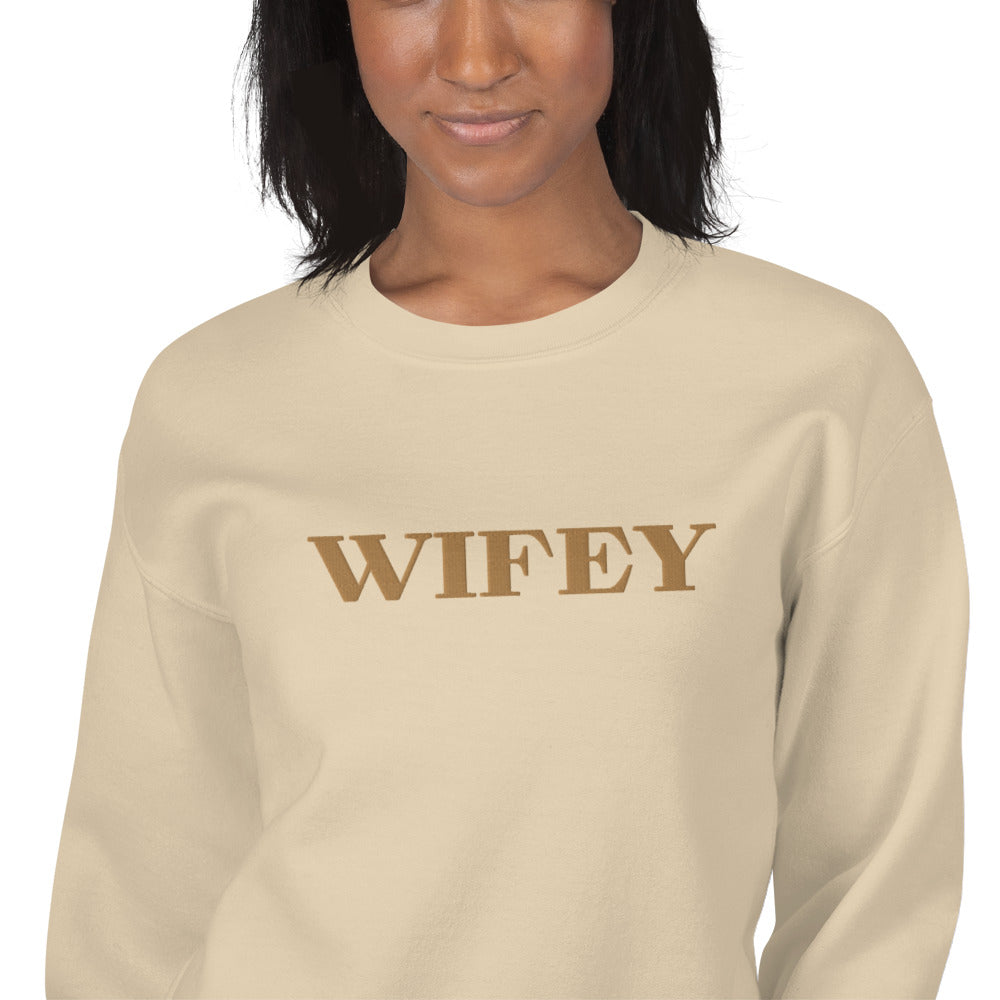 Gestickter Unisex-Pullover - Wifey
